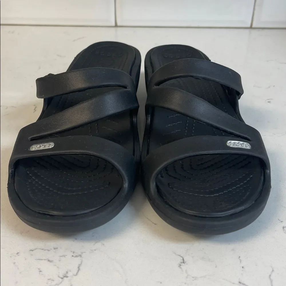 CROCS Patricia Wedge Sandals Black Size 11